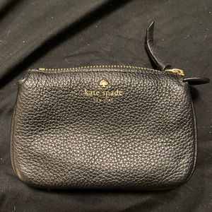 Black leather Kate spade change wallet